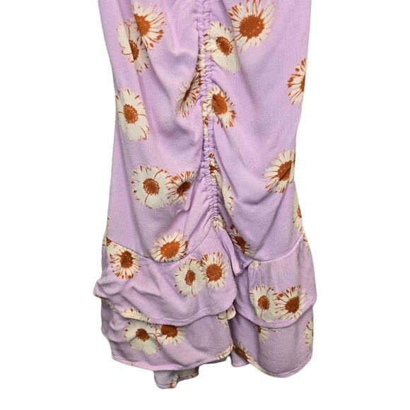 Love Tree Women's Floral Daisy Ruffle Lilac Purple Mini Peplum Dress M - Picture 5 of 16